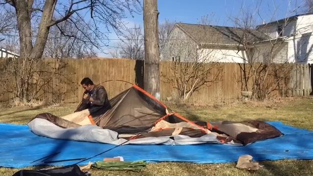 Walmart Ozark Trail 8 person tent set-up: My tent fell over! Edition Pt. 1 смотреть онлайн