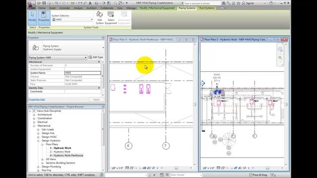 Revit MEP 2012 Tutorial - Creating HVAC Piping Named Systems смотреть онлайн