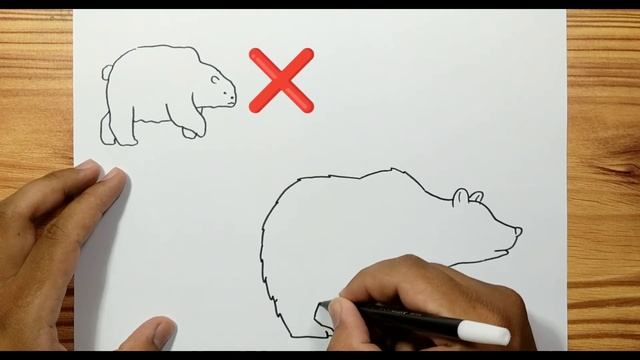 How to draw A GRIZZLY BEAR Easy for kids смотреть онлайн