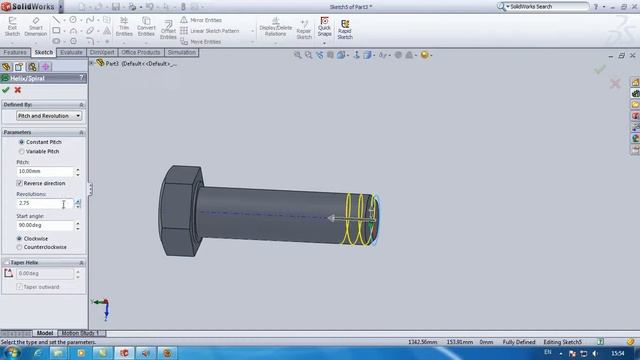 5310060214 Solidworks HW7 Bolt смотреть онлайн