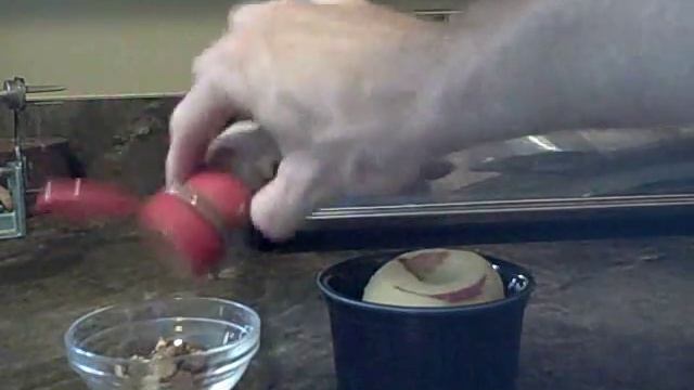 Quick Baked Apple, Paleo Style, With Walnuts, Raisins, And Cinnamon In The Microwave