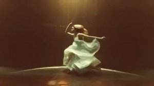 Freediving show. Underwater dance