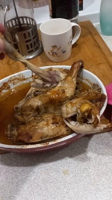 домашняя томленая курица из духовки