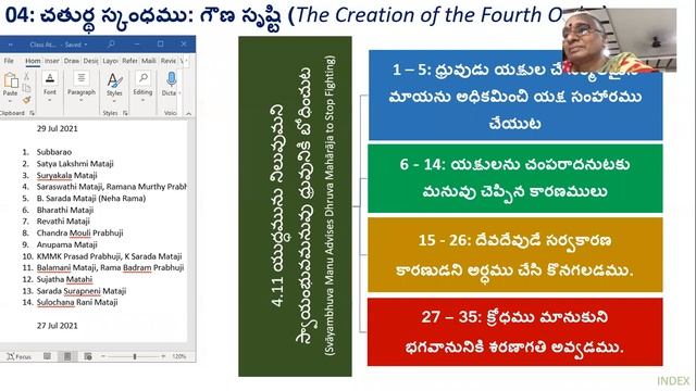 Session 62: Parayanamu-Srimad Bhagavatam (Telugu) - 03 Aug 2021; Canto 4 (Ch 10, Ch 11: 1 to 19) смотреть онлайн