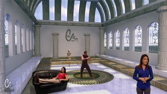 Composição de croma com fundo virtual