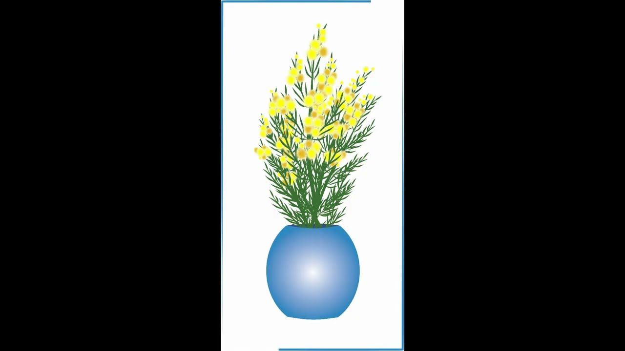 Как нарисовать мимозу в CorelDRAW смотреть онлайн