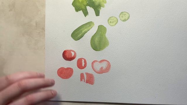 Fun Loose Vegetables With Watercolor