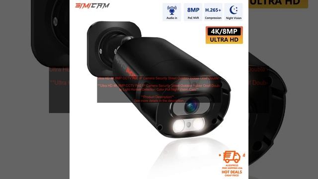 1005005202911139 Ultra HD 4K 8MP CCTV PoE IP Camera Security Street Outdoor Indoor Onvi смотреть онлайн