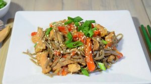 Способ приготовления гречневой лапши. Гречневая лапша (соба) со свининой