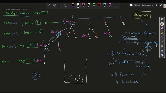 4.8 Combination Sum 2 | Leetcode 40 | Backtracking using one template series | C++ смотреть онлайн