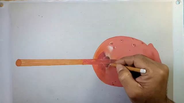 How To Draw And Paint A 3D Illusion Candy Apple On Paper | Amazing 3D Drawings Art