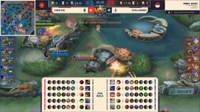 CYBER EXE VS EVOS LEGENDS MATCH 2 FASE GRUB 🔥 MSC 2021 смотреть онлайн