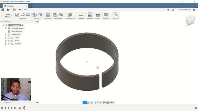 Fusion 360 Sheet Metal How To Use Unfold Command Tutorial смотреть онлайн