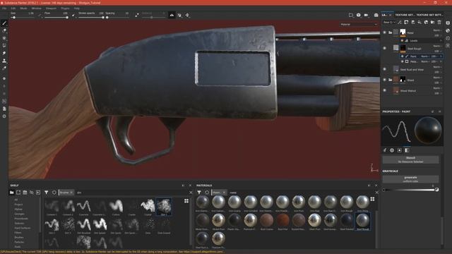 Texturing Pump Shotgun in Substance Painter | Metal Wear and Tear смотреть онлайн