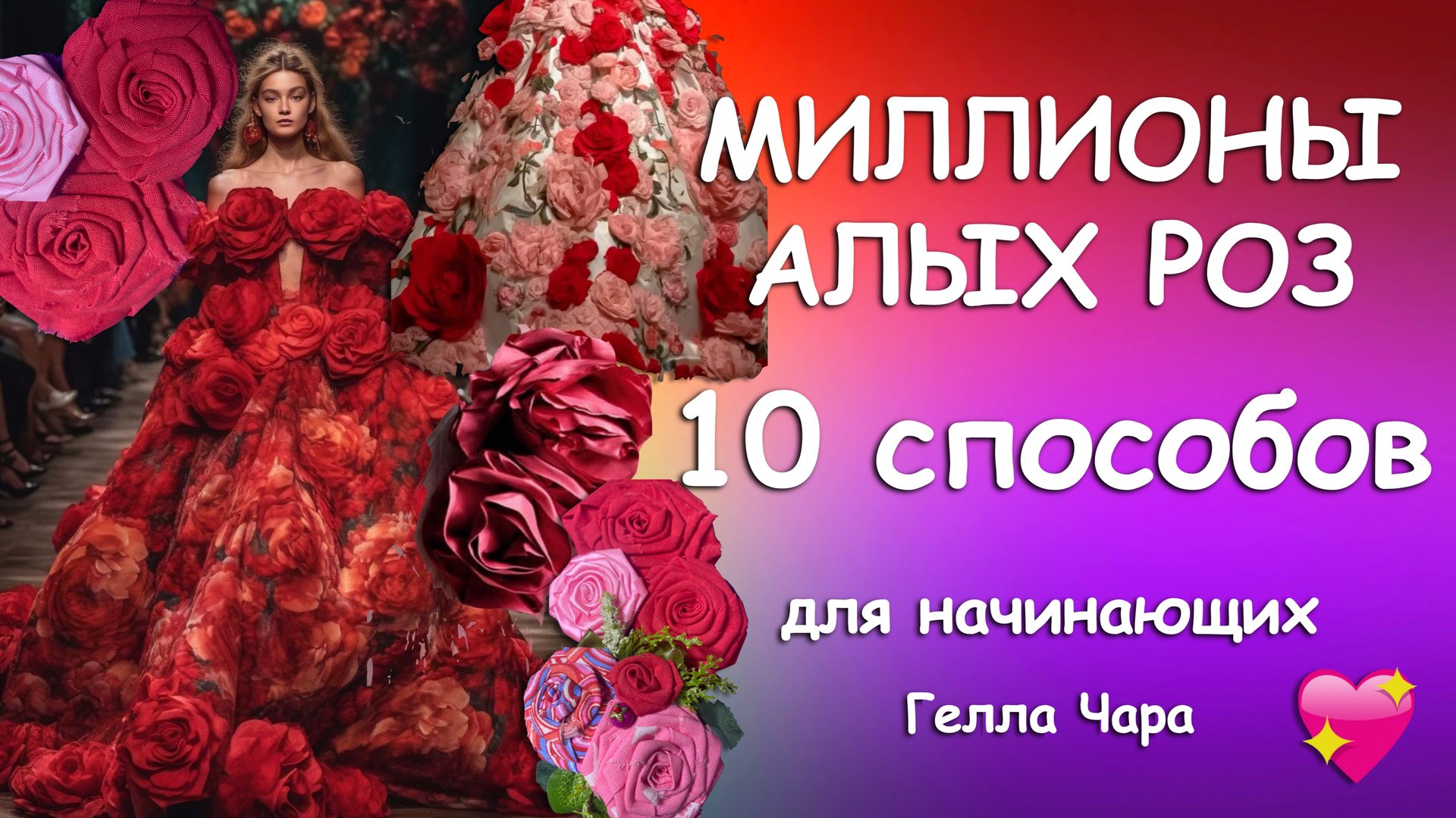 ДЕСЯТЬ СПОСОБОВ ЛОСКУТНЫЕ РОЗЫ Мастер класс Гелла Чара