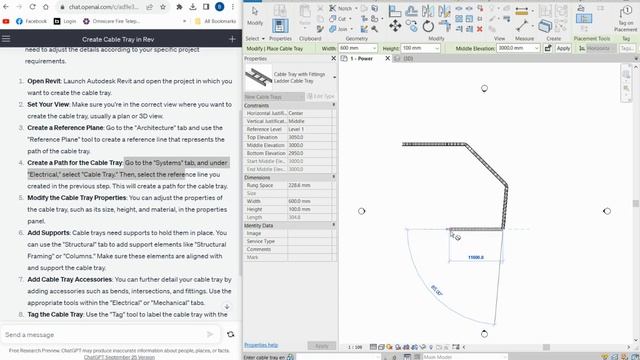 AI Tool CHATGPT CREATING ELECTRICAL CABLE TRAY IN REVIT смотреть онлайн