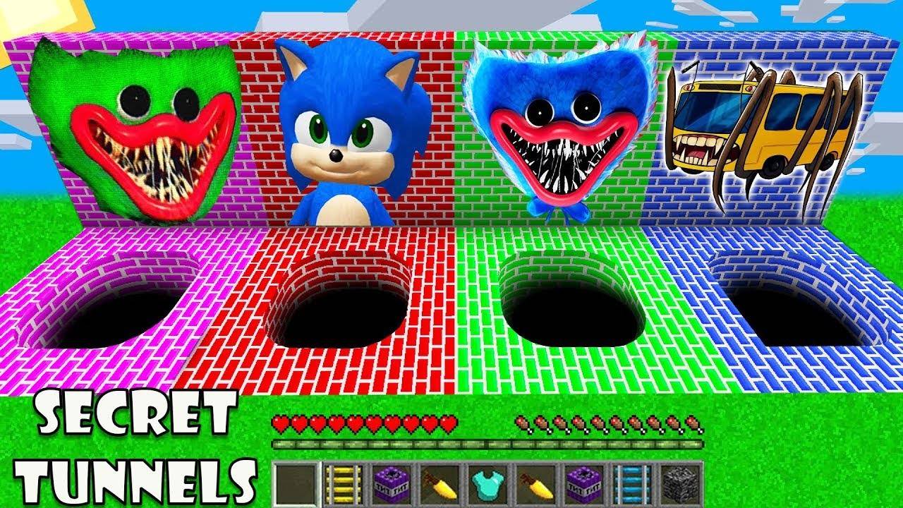 Where do lead CURSED SECRET TUNNELS in Minecraft Whats the BEST HUGGY WUGGY KISSY MISSY BEBEK SONIC смотреть онлайн