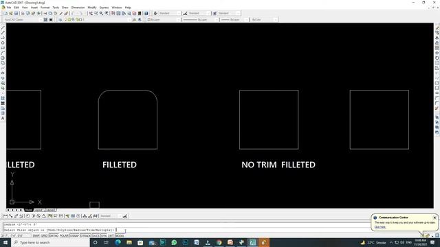 Fillet Command In AutoCAD I How to use fillet command I HINDI I URDU I Auto Cad For beginners смотреть онлайн