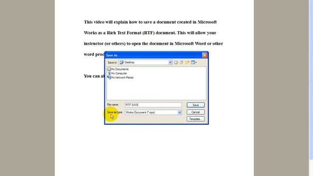 Save Works Document As RTF