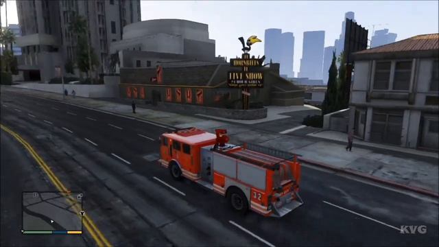 Grand Theft Auto 5 - Fire Truck Driving Gameplay [HD] смотреть онлайн