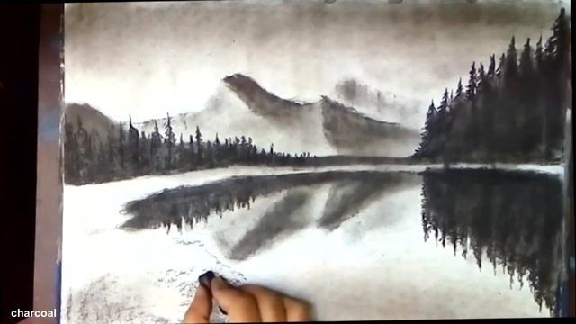 Easy Beginners Charcoal Pencil Drawing || charcoal pencil drawing (2020)/How to use charcoal смотреть онлайн