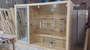 Готовая финская и инфракрасная сауна для квартиры, с душевой кабиной | от компании Родник