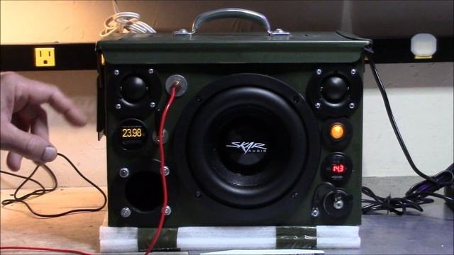 Skar Audio EVL-65 D4 6.5" DVC sub in an ammo can testing смотреть онлайн