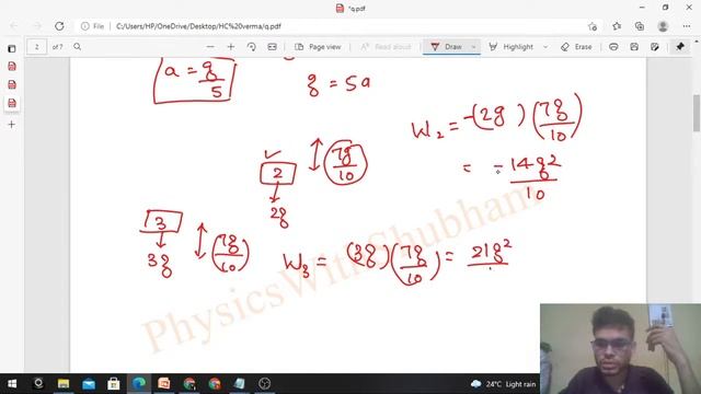 The two blocks in an Atwood machine have masses2.0 kg and 3.0 kg. Find the work done by gravity смотреть онлайн