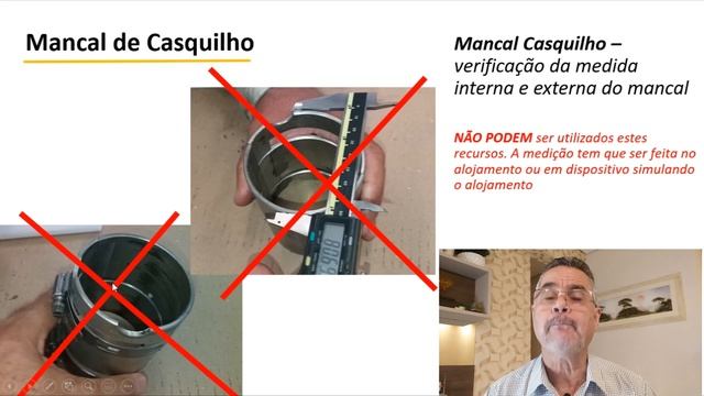 MANCAL DE CASQUILHO - MEDIÇÃO  Aula - 05 - Manutenção de turbina a vapor e medição com fio de chumb