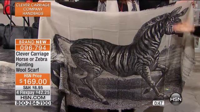 Clever Carriage Company Zebra Painting Printed Scarf смотреть онлайн