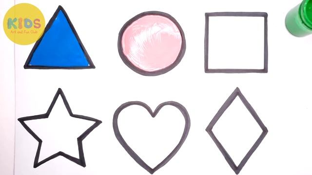 Shapes Drawing, Coloring, Painting For Kids & Toddlers / Watecolor Painting Shapes / Learn Drawing