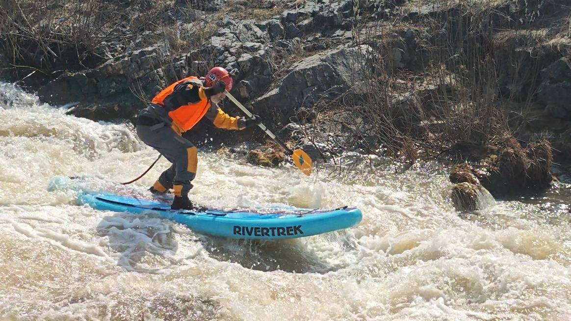 тест САП доски для бурной воды ривертрек, SDC Rivertrek 9.6