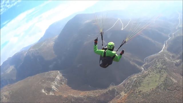 Follow Chase Camera- Paragliding In Falakro Ski Center- Drama Greece