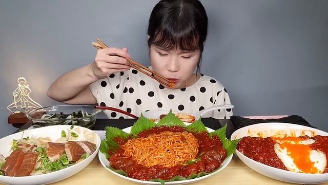 맛있는먹방♡ 매운 새우장 오마이게살장 연어장 매운 순살게장 비빔국수 연어덮밥 바다청년의 인생밥상 먹방 Spicy Marinated Crab Shrimp Noodles Mukban