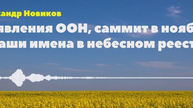 Заявление ООН, саммит в ноябре и наше имя в небесном реестре смотреть онлайн