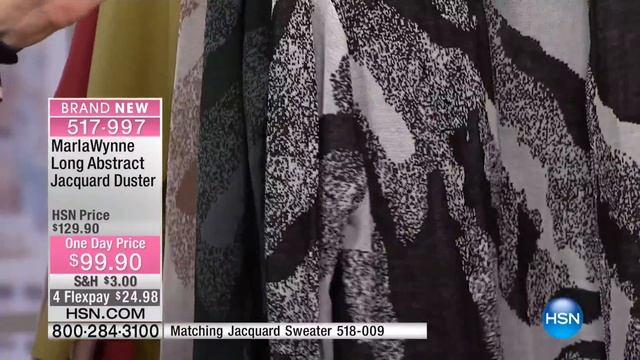 MarlaWynne Long Abstract Jacquard Duster