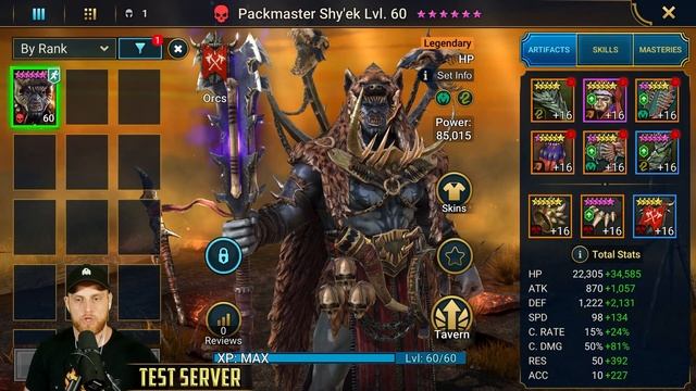 Packmaster Shy'ek F2P Hydra Gamechanger? | Raid Test Server смотреть онлайн