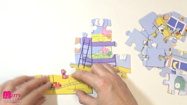 СВИНКА ПЕППА - СПОКОЙНОЙ НОЧИ! Собираем пазл для детей "Peppa Pig" | Merry Nika смотреть онлайн