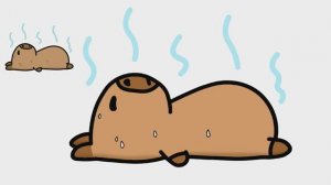 Как нарисовать очаровашку капибару которой жарко Kawaii