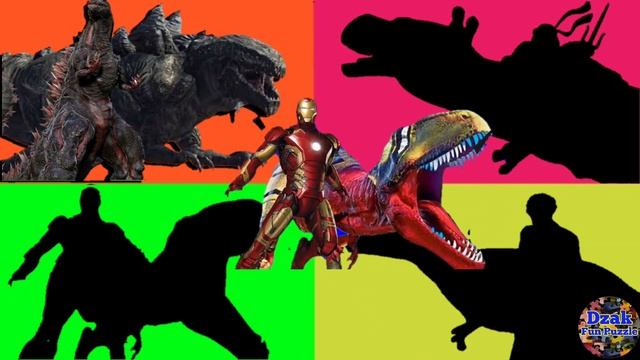 Mencocokan gambar,Tyrannosaurus,joker,Giganotosaurus,Ironman,T-rex,Ninja Turtles,Godzilla смотреть онлайн