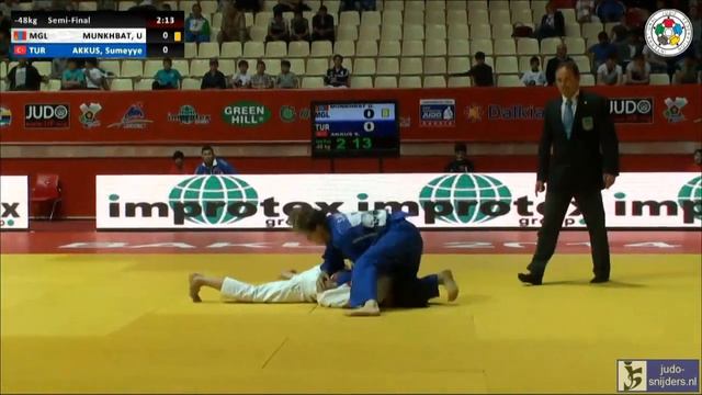 Judo 2014 Grand Slam Baku: Munkhbat (MGL) - Akkus (TUR) [-48kg] semi-final смотреть онлайн