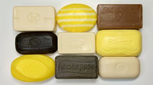 резка лимонно-дегтярного мыла. асмр. cutting soap. asmr