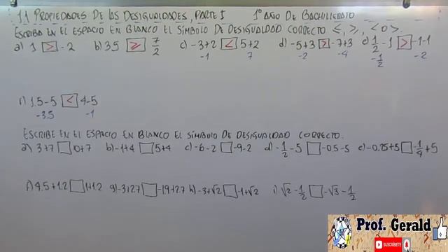 1.1 PROPIEDADES DE LAS DESIGUALDADES PARTE I 1º AÑO UNIDAD 3 смотреть онлайн