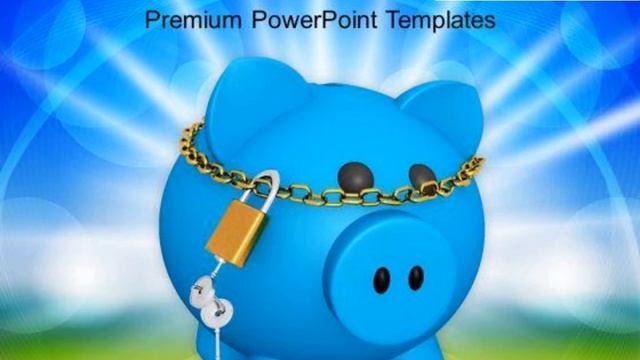 blue piggy bank investment security lock powerpoint templates ppt backgrounds for slides 0113 смотреть онлайн