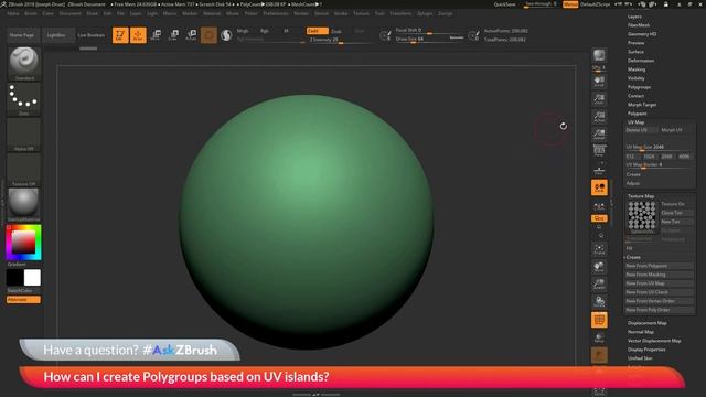 #AskZBrush: “How can I create Polygroups based on UV islands?” смотреть онлайн