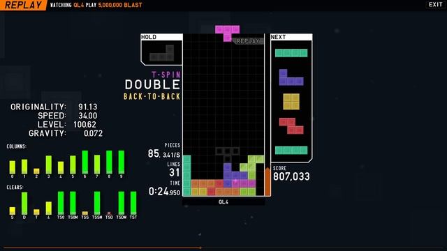 [TETR.IO] 5,000,000 BLAST - 2nd Place - 0:55.710 - QL4