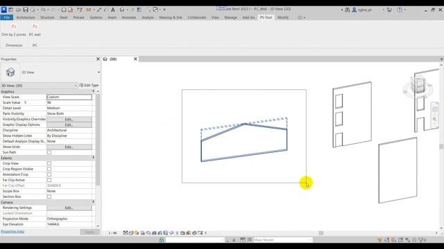 Create wall from direct shape, ifc in Revit (PS-Tool) смотреть онлайн