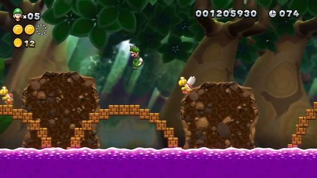 New Super Luigi U (Wii U) - Soda Jungle-2 Walkthrough (1-Player)
