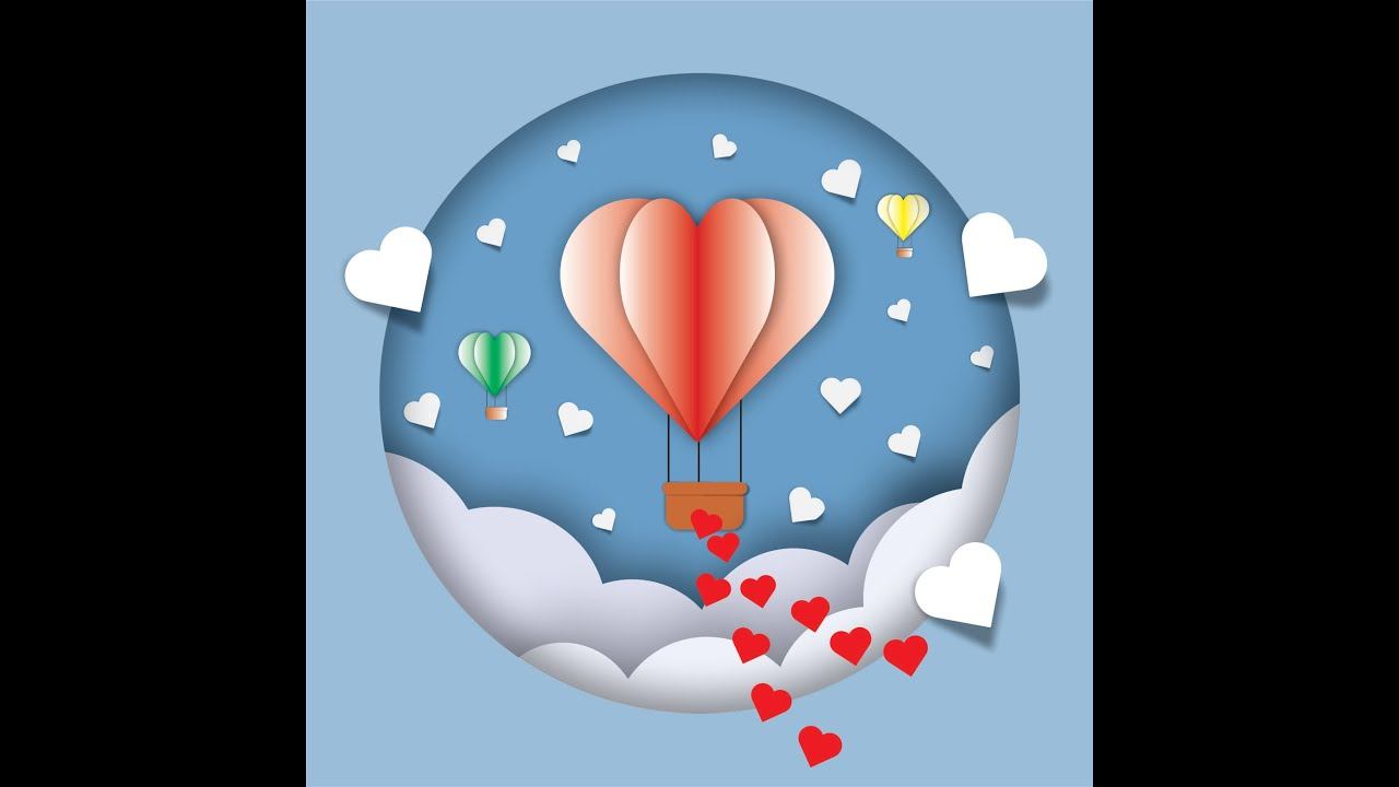 Как нарисовать открытку к 14 февраля в coreldraw в стиле Paper Cut смотреть онлайн