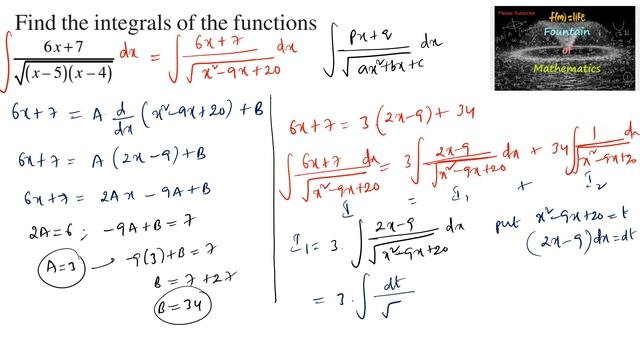 Find integral of function 6x+7/rt(x-5)(x-4)|NCERT|Indefinite Integration|7.4|solved|CBSE|2024|pract смотреть онлайн